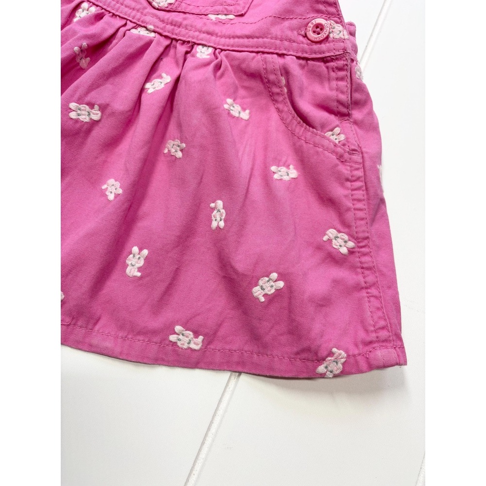 Vintage Oshkosh BGosh Pale Pink Bunny Rabbit Easter Overall Dress, Size 3-6 Mon - Picture 7 of 11